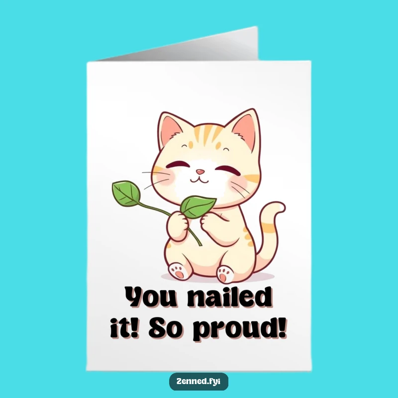 Send your congratulations with this free printable kawaii cat design. Print at home for a sweet and simple gesture.