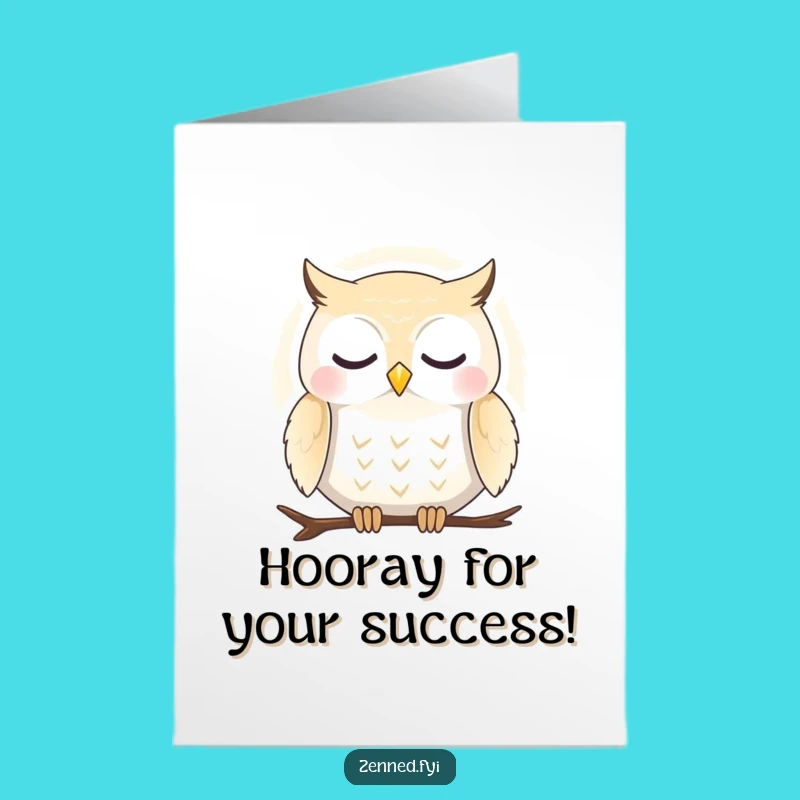 Free Printable Owl Congrats Card: Peaceful Aura Downloadable
