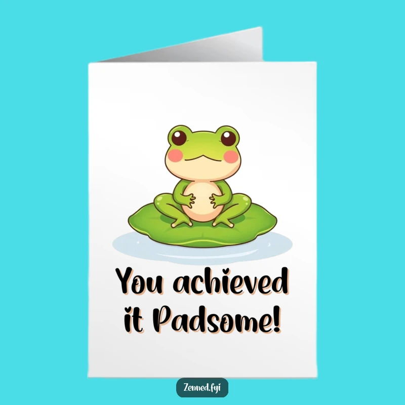 Free Printable Congrats Card: Meditating Frog, Zen Achievement, Downloadable Gift