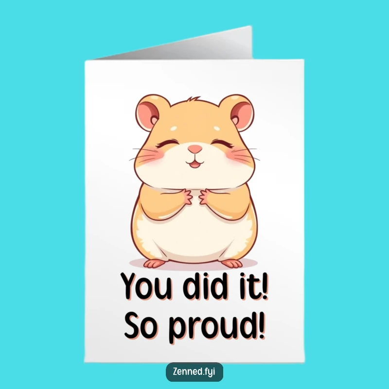 Free Printable Congrats Card: Zen Hamster Peace Funny Downloadable Gift