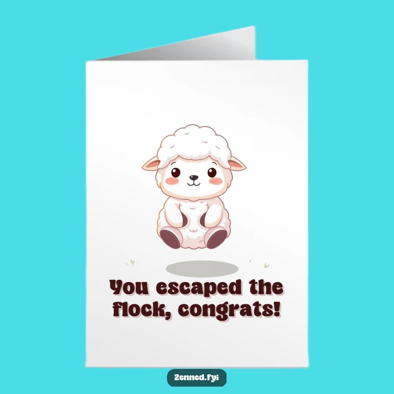 Free Printable Funny Sheep Congrats Card: Meditating Float Humor Downloadable