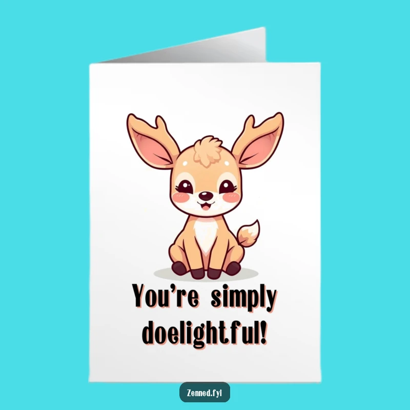 Free Printable Kawaii Deer Congrats Card: Light & Joy, Funny Download
