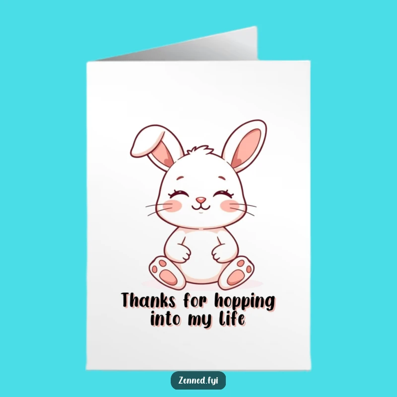 Free Printable Funny Bunny Thank You Card: Meditating Hare Gratitude Downloadable