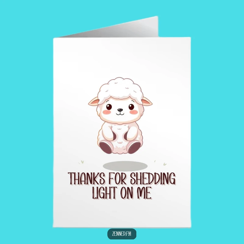 Free Printable Funny Sheep Thank You Card: Meditating Float Gratitude Downloadable