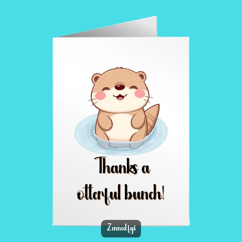 Free Printable Kawaii Otter Thank You Card: Grateful Aquatic Vibes Downloadable Gift