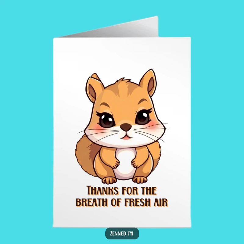 Free Printable Thank You Card: Funny Squirrel Breath Humor Downloadable Gift