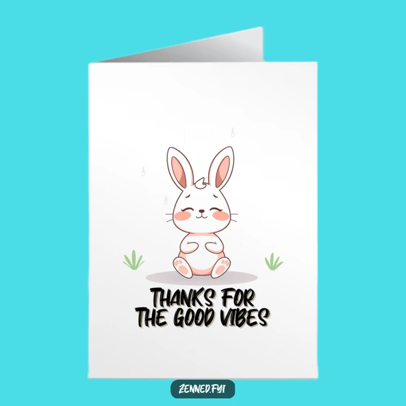 Free Printable Thank You Card: Meditating Rabbit for a Grateful Downloadable Gift
