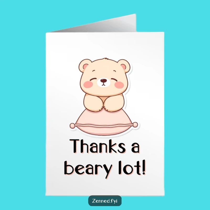 Free Printable Thank You Card: Zen Bear Floating - Humorous Appreciation Downloadable Gift