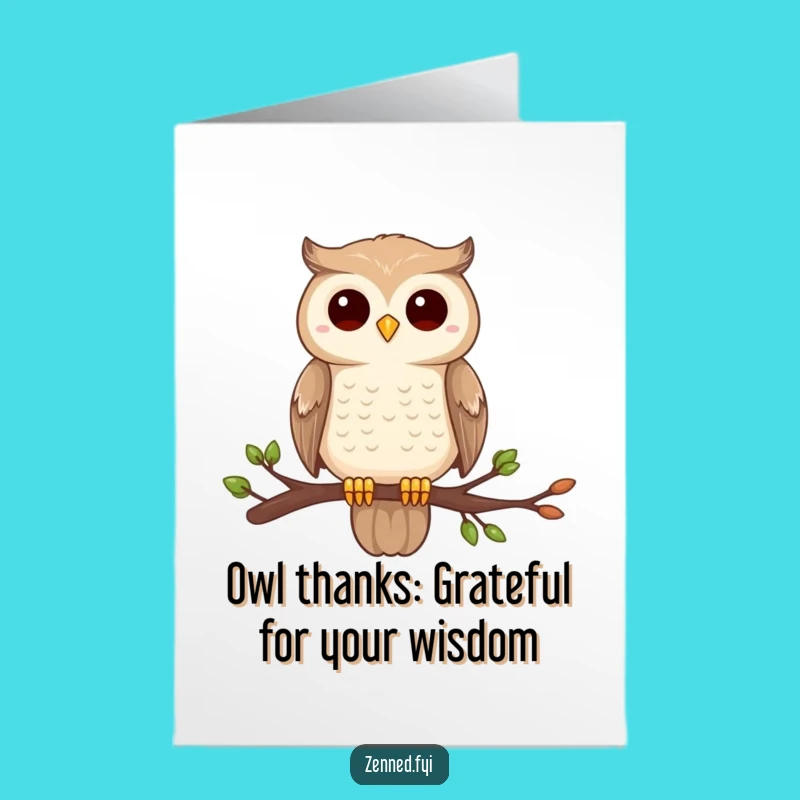Free Printable Thank You Card: Wise Owl Gratitude, Centered Humor, Downloadable Gift