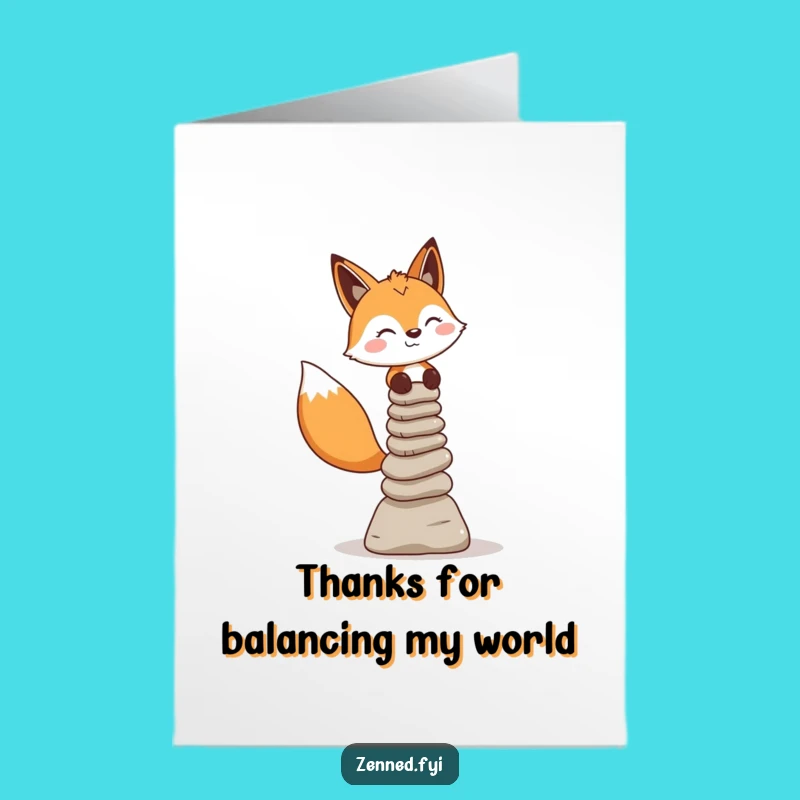 Free Printable Thank You Card: Humorous Fox Cairn Masterpiece, Easy Download
