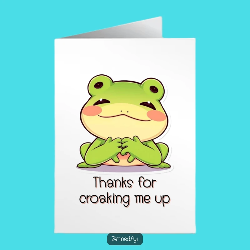 Free Printable Thank You Card: Green Frog's Contented Sigh of Gratitude