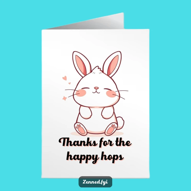 Free Printable Thank You Card: Peaceful Bunny Breath Funny Downloadable Gift