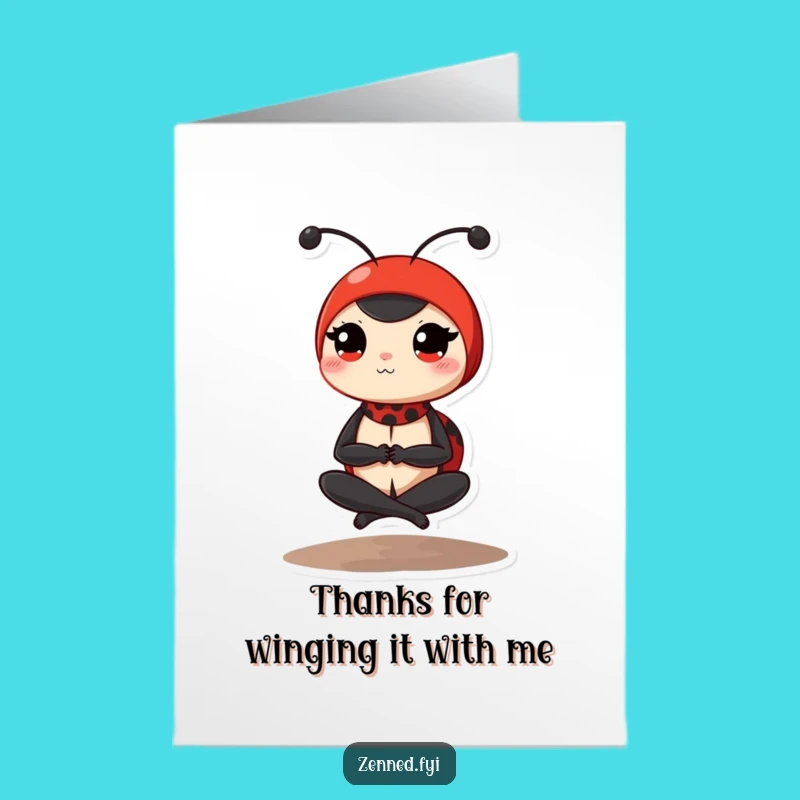 Free Printable Thank You Card: Graceful Ladybug, Humorous DIY Downloadable Gift