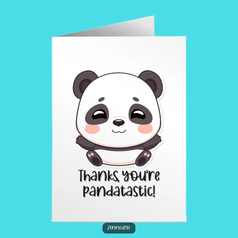 Free Printable Panda Card: Grateful Breath Thank You Downloadable Gift