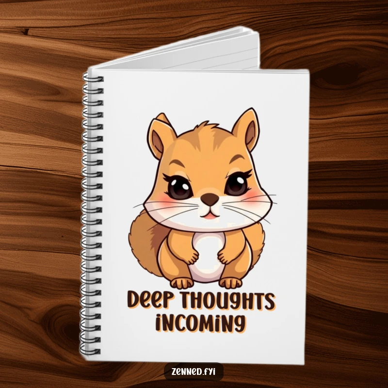 Funny Squirrel Notebook: Cover features a determined character taking a slow breath, inspiring calm note-taking.
