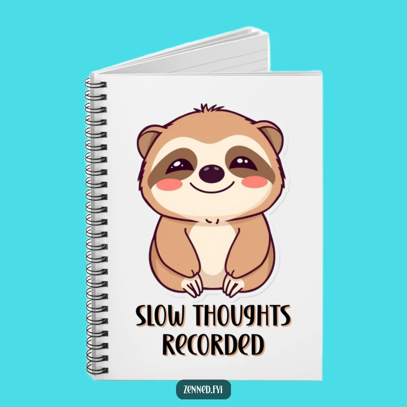 Funny Calm Sloth Notebook - Smiling Ideas, Peaceful Journal, Perfect Gift