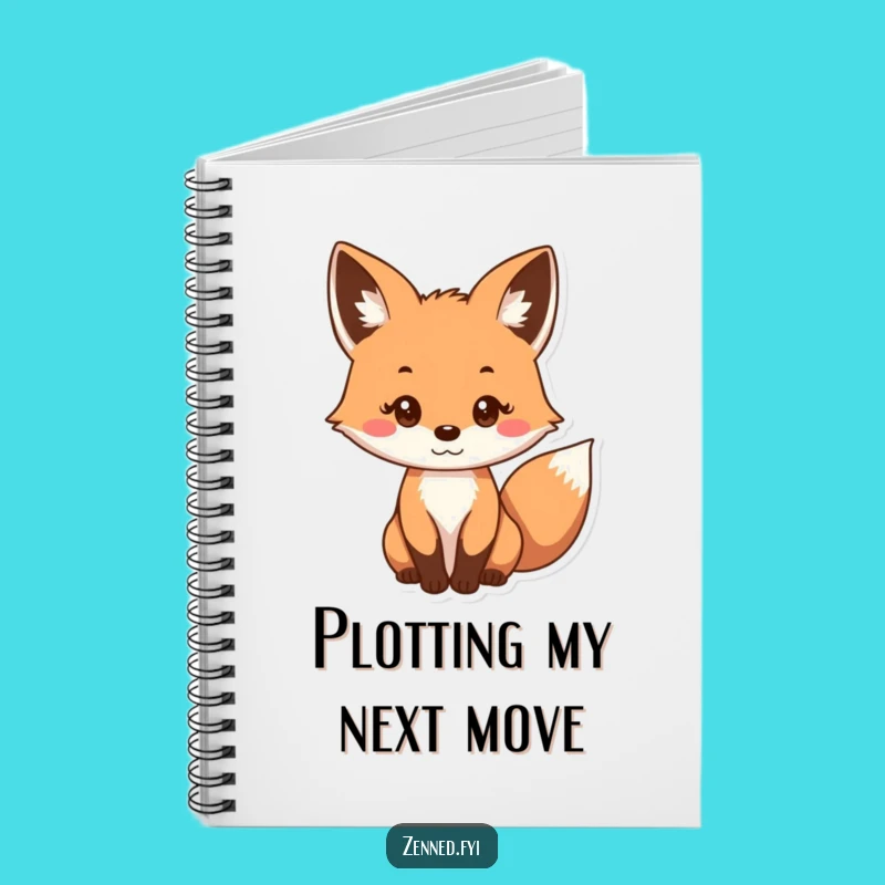 Funny Curious Fox Notebook - Gentle Gaze, Journal, Perfect Gift