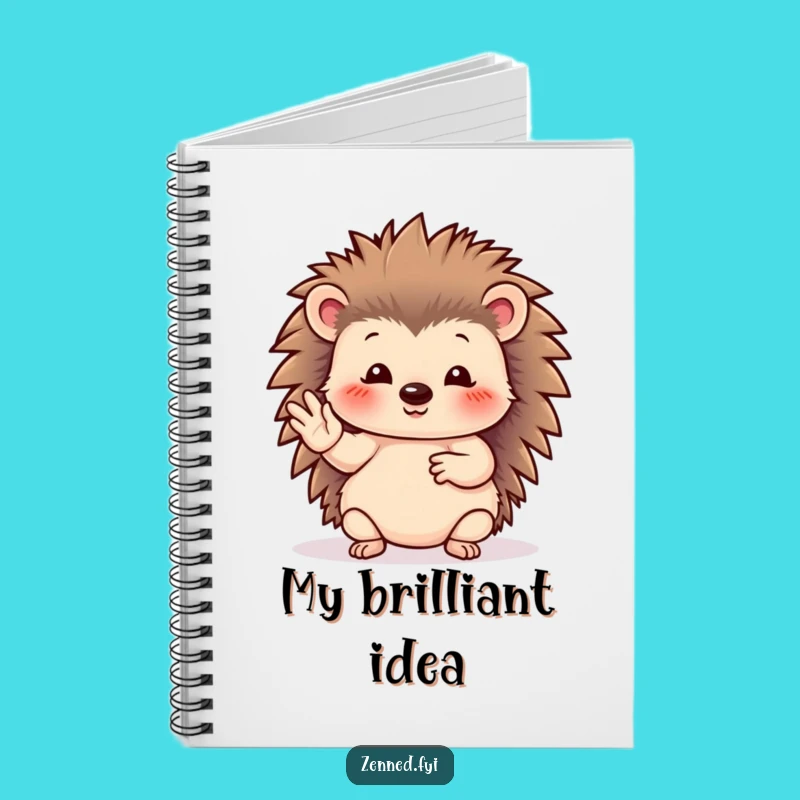 Funny Hedgehog Notebook - Serene Hand Gesture Journal Gift