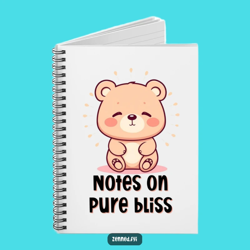 Funny Kawaii Bear Calm Aura Notebook - Jot Down Peaceful Thoughts with Humor
