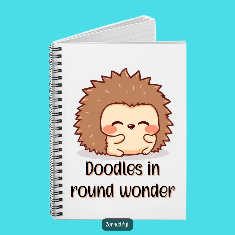 Funny Kawaii Hedgehog Rolling Notebook - Jot Down Cozy Thoughts with Humor