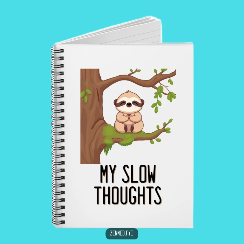 Funny Kawaii Sloth Notebook - Serene Journal for Your Thoughts