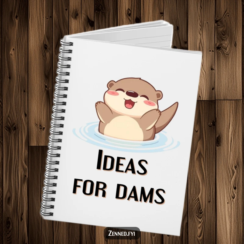 Funny Zen Otter Notebook with a joyful otter floating peacefully, perfect for journaling, notes, or sketching with happy humor.