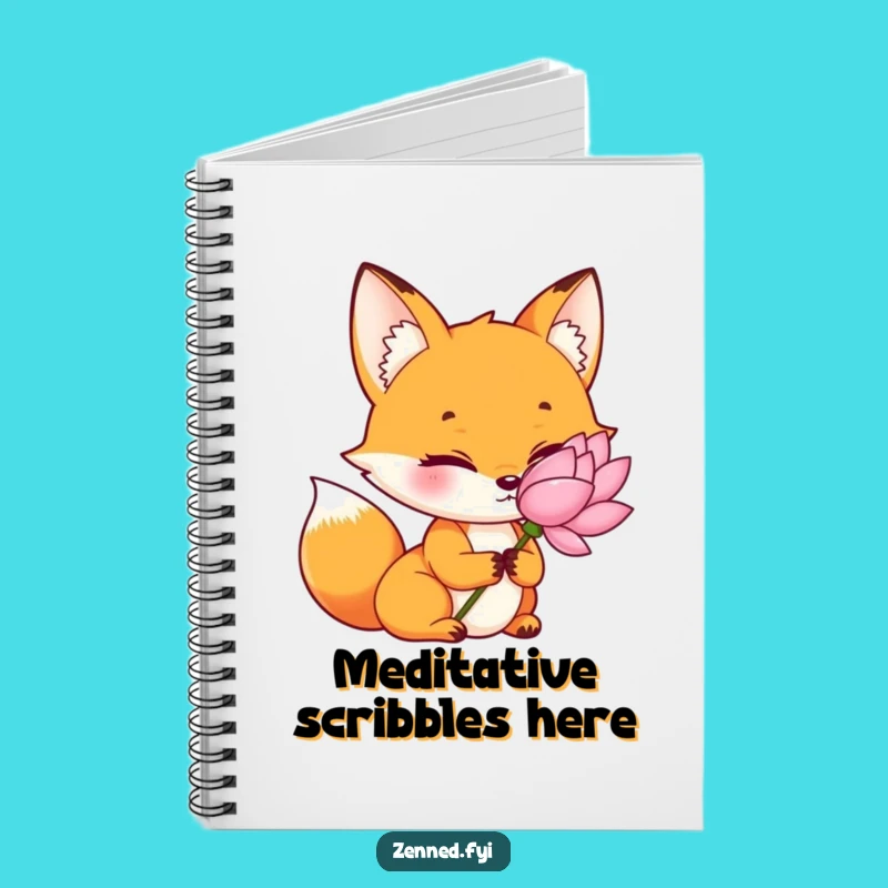 Zen Funny Orange Fox Notebook - For Jotting Down Peaceful Thoughts and Insights