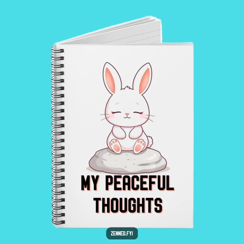 Funny Rabbit Notebook, Peaceful Thoughts Journal, Gift for Calm Writers