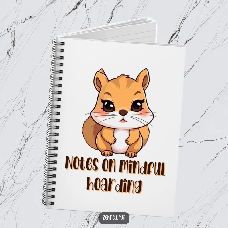 Funny Squirrel Notebook: Determined squirrel meditating on the cover, ideal for humorous and focused note-taking.