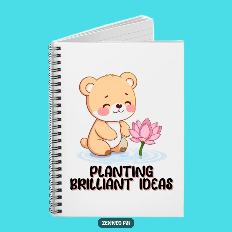 Funny Bear Cub Lotus Notebook - Hilarious Gift for Sweet Thoughts