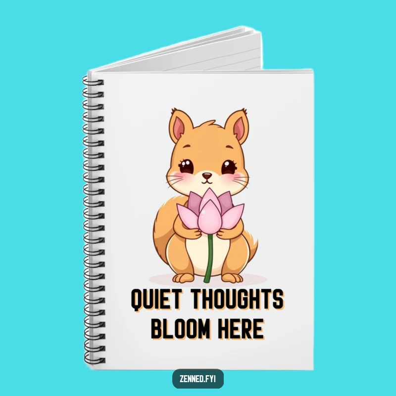 Funny Kawaii Squirrel Lotus Flower Notebook - Journal Peaceful Thoughts with Humor