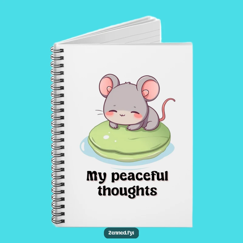 Relaxed Funny Grey Mouse Notebook - For Jotting Down Peaceful Thoughts and Ideas