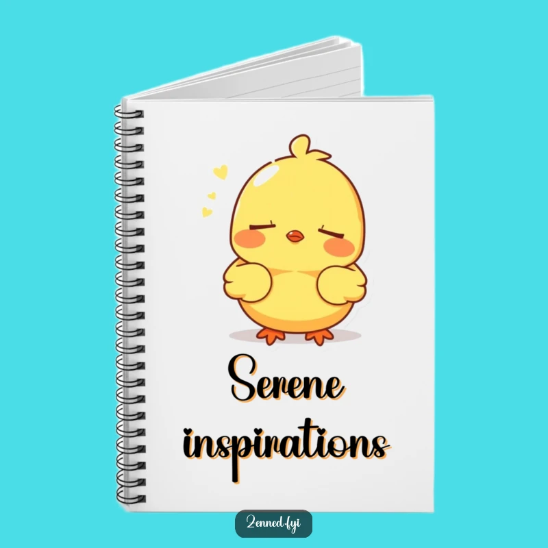 Funny Chick Notebook, Peaceful Thoughts Journal, Gift for Calm Writers