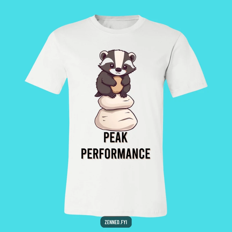 Funny Badger Balance T-Shirt: Pebble Stacker Champ, Comfy & Humorous Gift