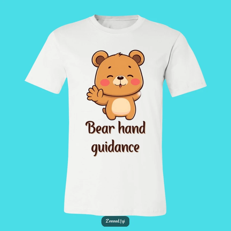 Funny Bear Zen T-Shirt, Focused Hand Pose, Hilarious Meditation Gift