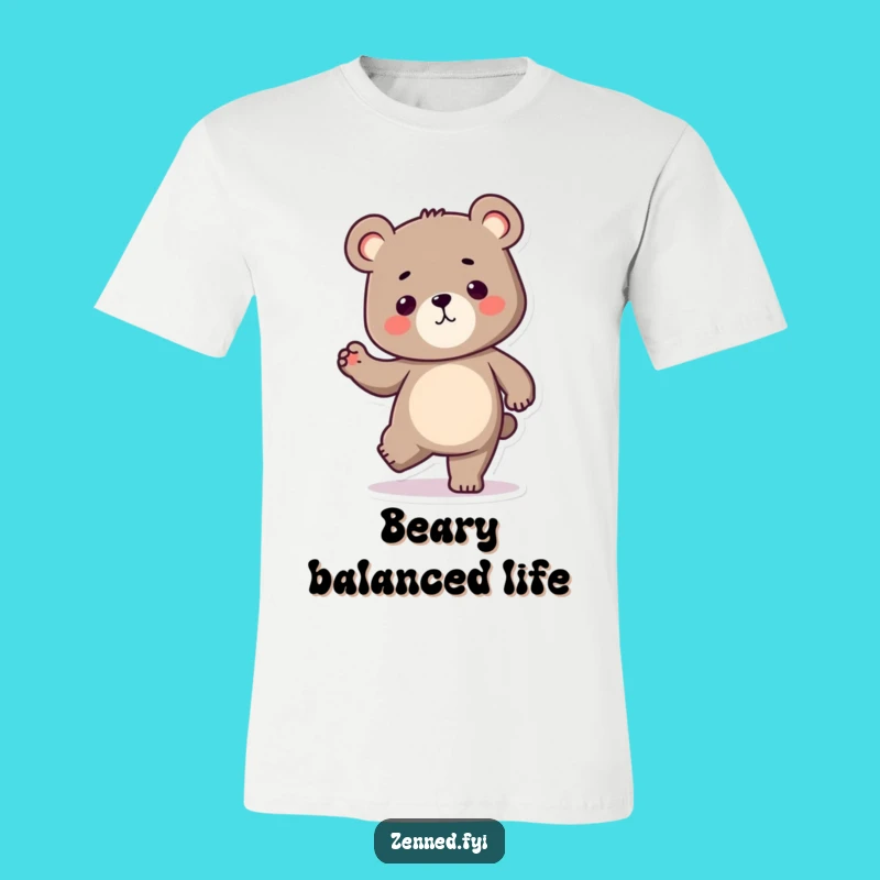 Funny Kawaii Bear T-Shirt: Determined Pose, Perfect Strength Gift for Her