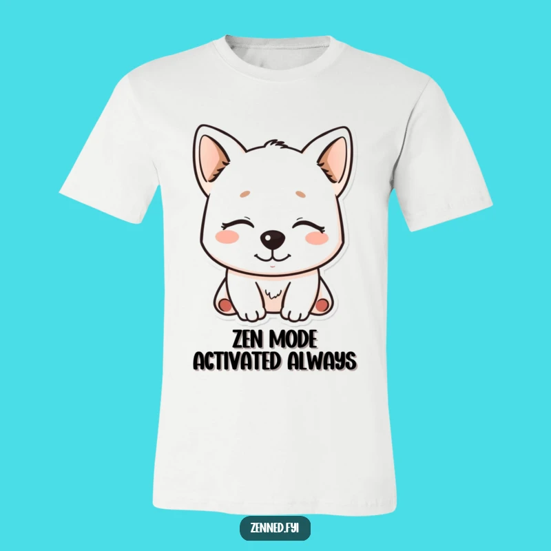 Wear your tranquility with this Funny Kawaii Dog T-Shirt, showcasing a sweet, smiling pup. This tee is super soft and perfect for everyday wear.