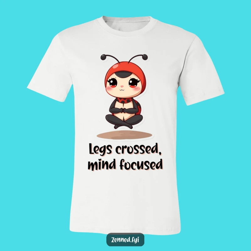 Funny Ladybug Yoga T-Shirt: Peaceful Bug's Meditative Pose - Hilarious Gift Tee