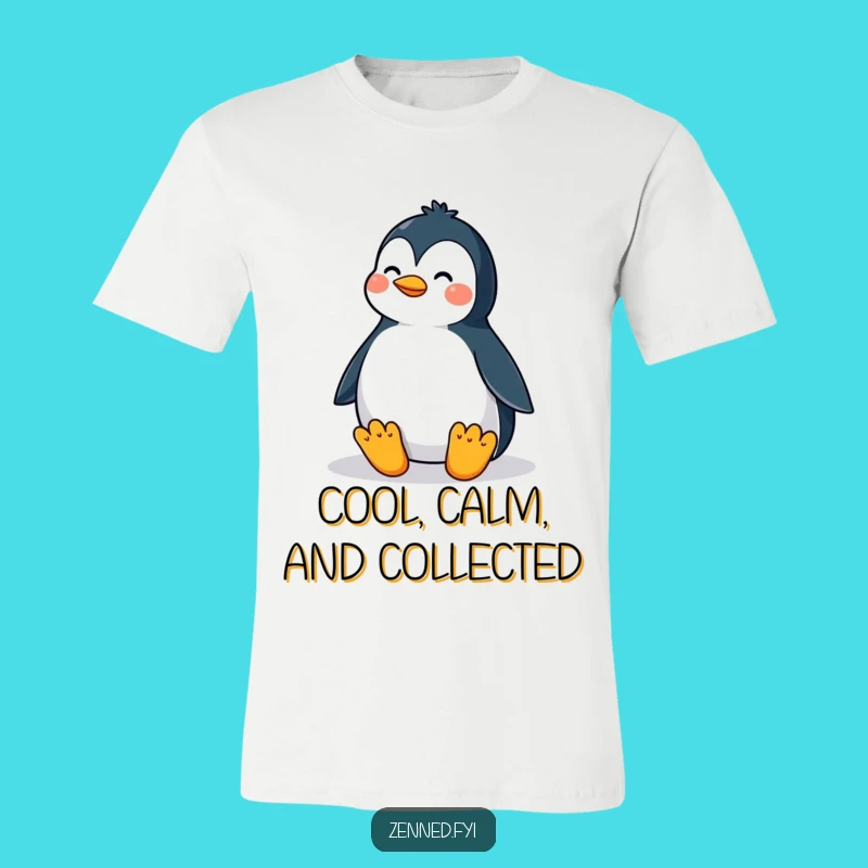 Funny Penguin Meditation T-Shirt: Balanced Gift for Yogis & Chillers