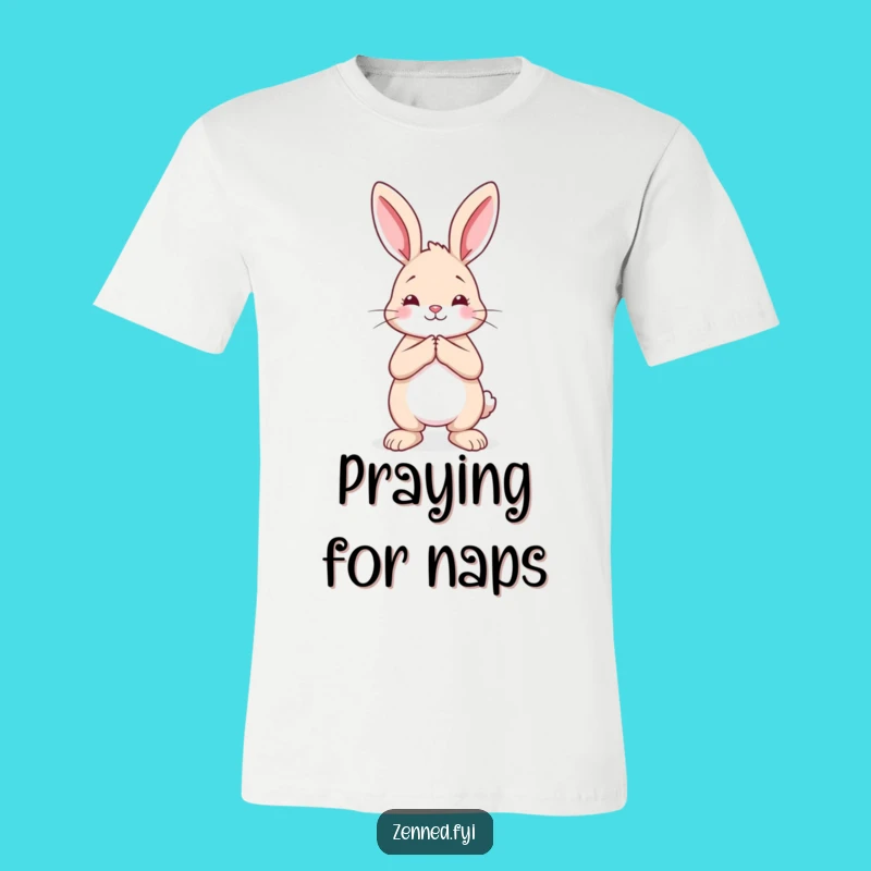 Funny Rabbit T-Shirt - Calm Prayer Pose Tee for Gentle Souls
