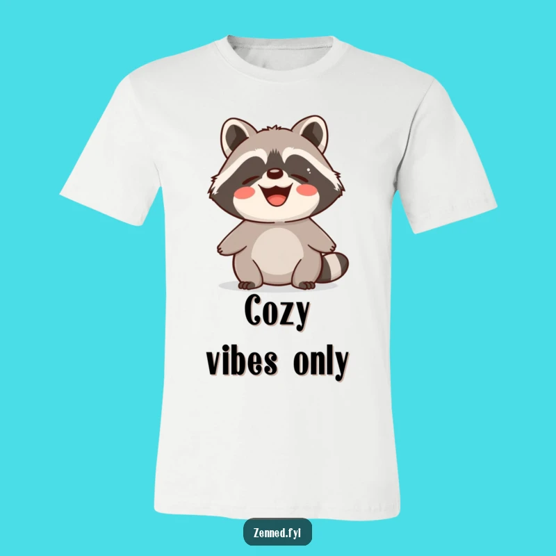 Funny Raccoon Zen T-Shirt: Contented Critter Calmness Apparel, Perfect Funny Gift