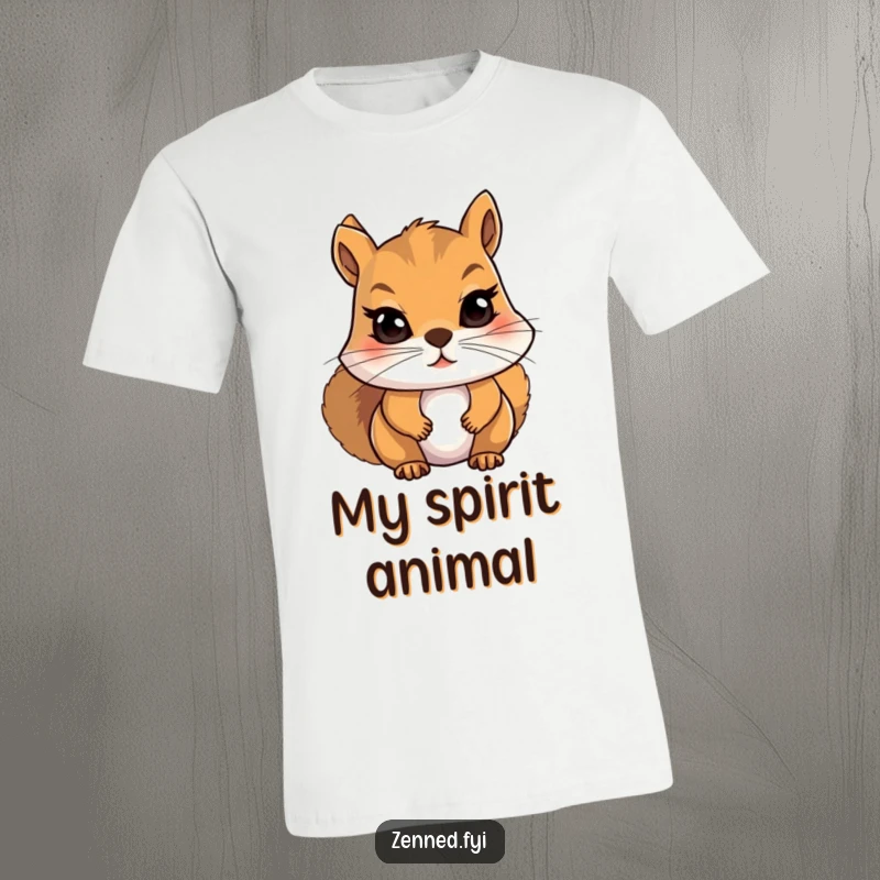 Funny Squirrel T-Shirt: Character deeply focusing on a slow breath, symbolizing meditation and mindfulness, great for calm enthusiasts.