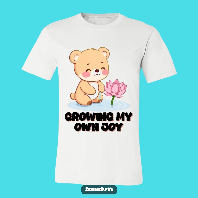 Funny Bear Cub Lotus T-Shirt: Adorable Humor Gift for Nature Lovers