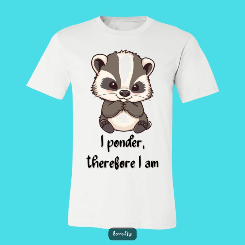 Funny Wise Badger Thinking T-Shirt: A Hilarious Gift for Contemplative Souls