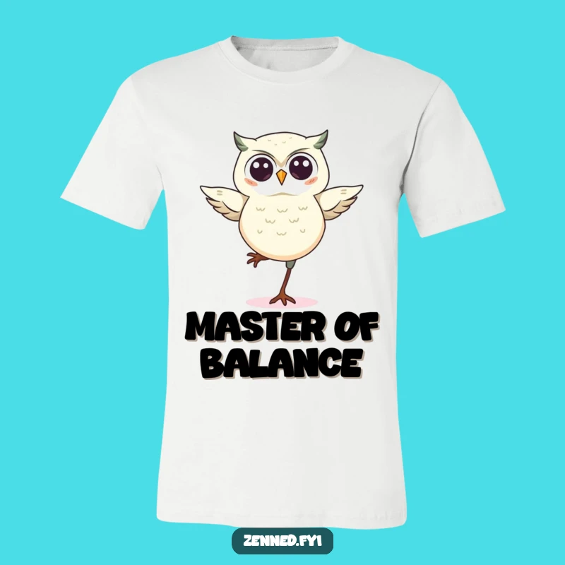 Funny Kawaii Owl Balance Tee: Cute & Comfy Outfit for Bird Lovers