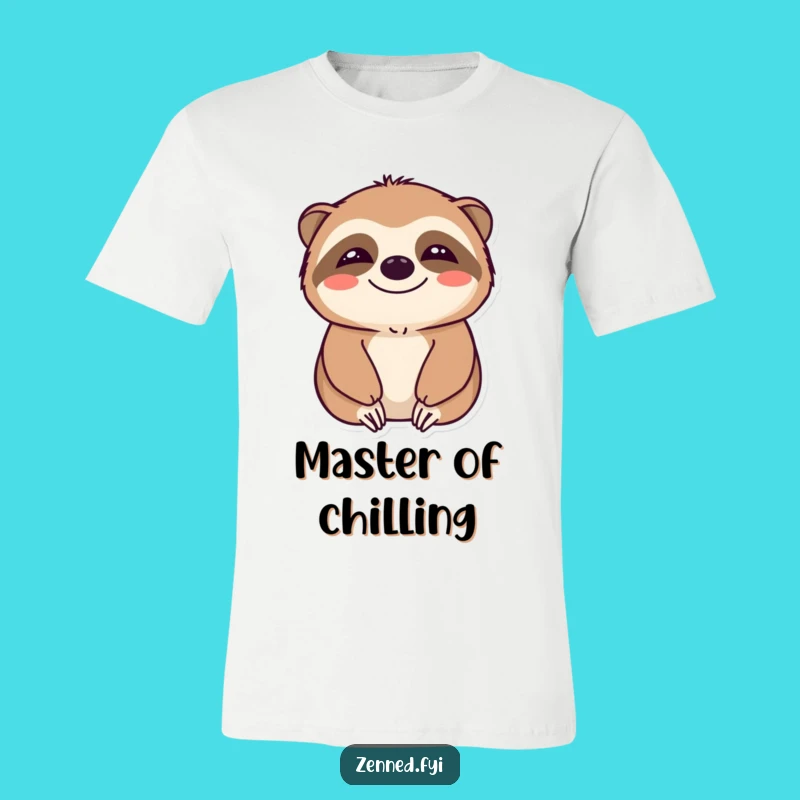 Funny Calm Sloth T-Shirt - Smiling Peacefully, Soft Cotton, Perfect Gift