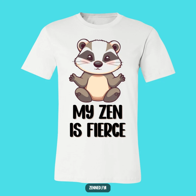 Funny Determined Badger Zen T-Shirt: Hilarious Meditation Apparel for a Calm Statement