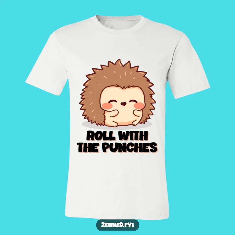 Show off your love for comfort and smiles with this funny t-shirt featuring a kawaii hedgehog peacefully rolled into a ball. Relaxed style, delightful humor.