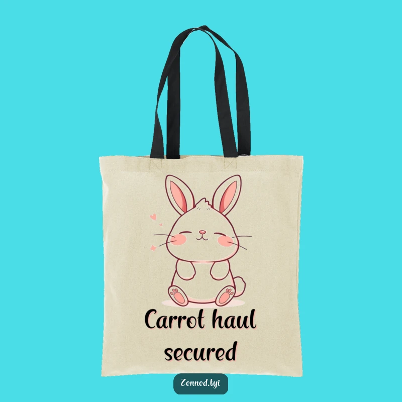 Funny Kawaii Bunny Tote Bag - Tranquil Breathing Carry-All Gift