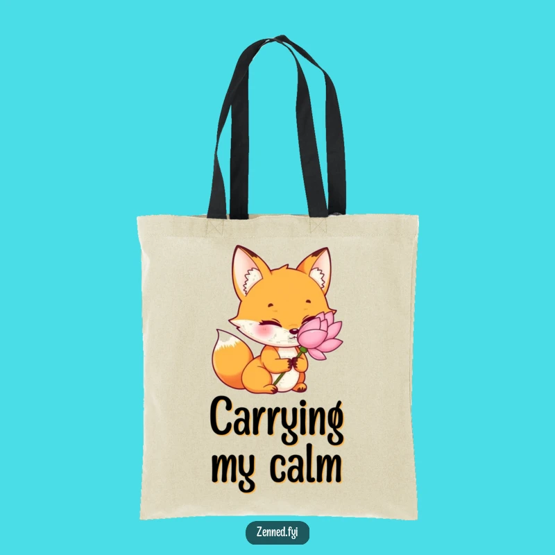 Stylish Funny Orange Fox Tote Bag - Carry Your Calm and Essentials with Foxy Grace